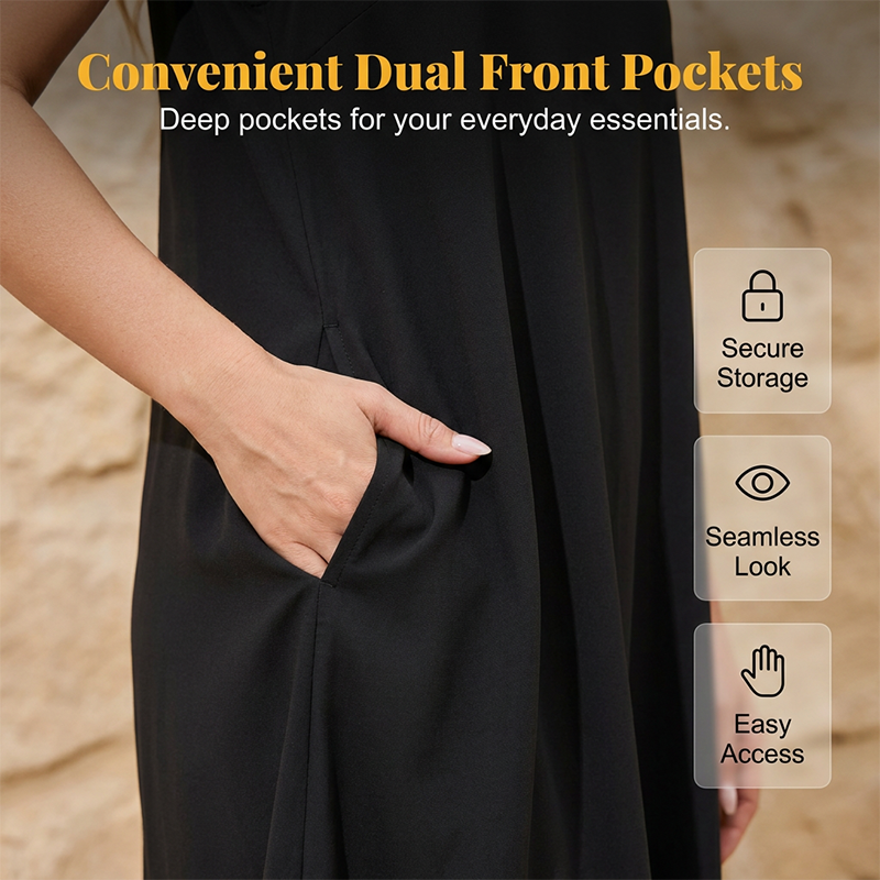 👗Women Casual Sleeveless Ruffle Dress – Breezy Casual Midi Dress ✨