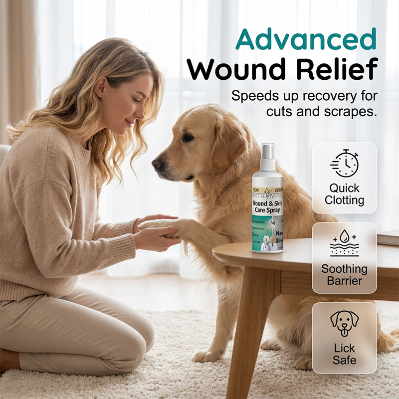 🐾✨Pet Wound and Skin Care Spray for Dogs and Cats - Soothe Cuts & Scrapes In Seconds 🐶💚