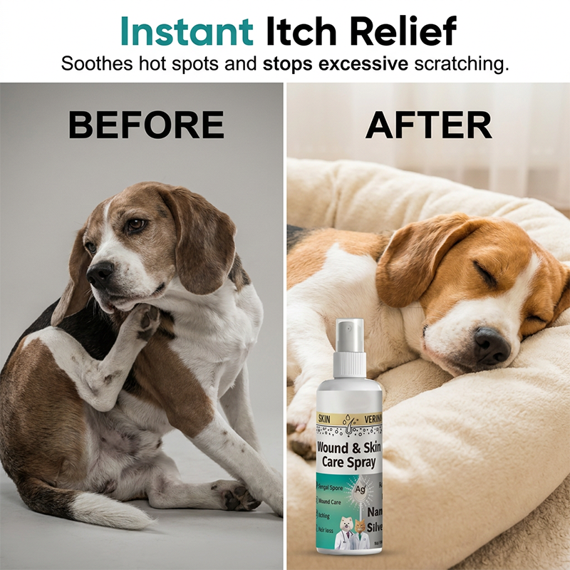 🐾✨Pet Wound and Skin Care Spray for Dogs and Cats - Soothe Cuts & Scrapes In Seconds 🐶💚