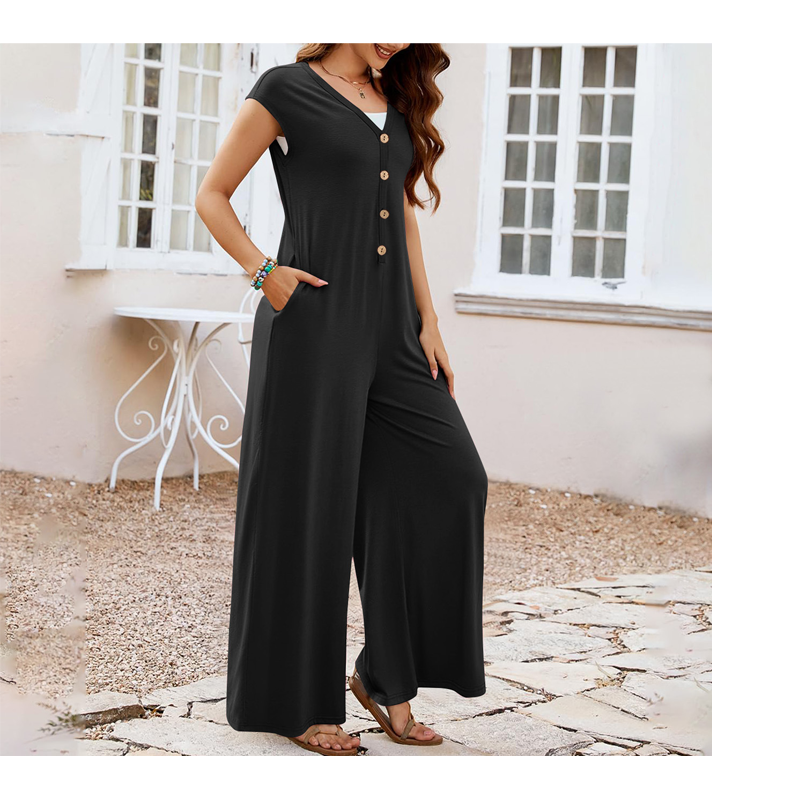 👗✨ Damen Jumpsuit mit weitem Bein in lockerer Passform – müheloser Stil, in dem Sie leben werden 💙