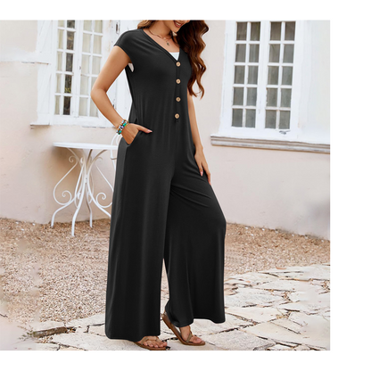 👗✨ Damen Jumpsuit mit weitem Bein in lockerer Passform – müheloser Stil, in dem Sie leben werden 💙