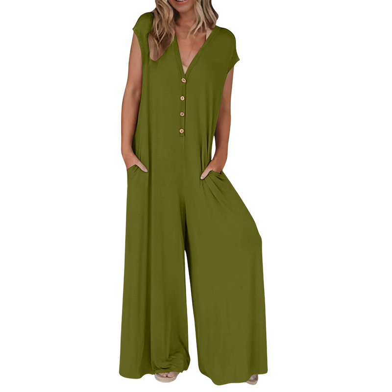 👗✨ Damen Jumpsuit mit weitem Bein in lockerer Passform – müheloser Stil, in dem Sie leben werden 💙
