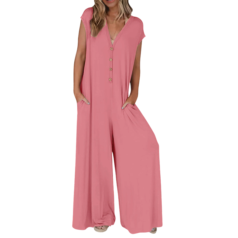 👗✨ Damen Jumpsuit mit weitem Bein in lockerer Passform – müheloser Stil, in dem Sie leben werden 💙