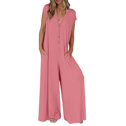 👗✨ Damen Jumpsuit mit weitem Bein in lockerer Passform – müheloser Stil, in dem Sie leben werden 💙