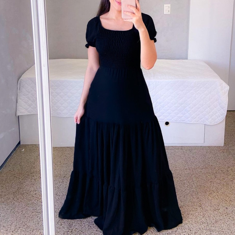 👗✨ Women's Elegant Smocked Maxi Dress - Effortless Elegance For Any Occasion ☀️
