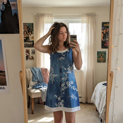 👗☀️Damen-Kleid mit Jeans-Print im Lagenlook – einfach anziehen und sofort top gestylt aussehen✨
