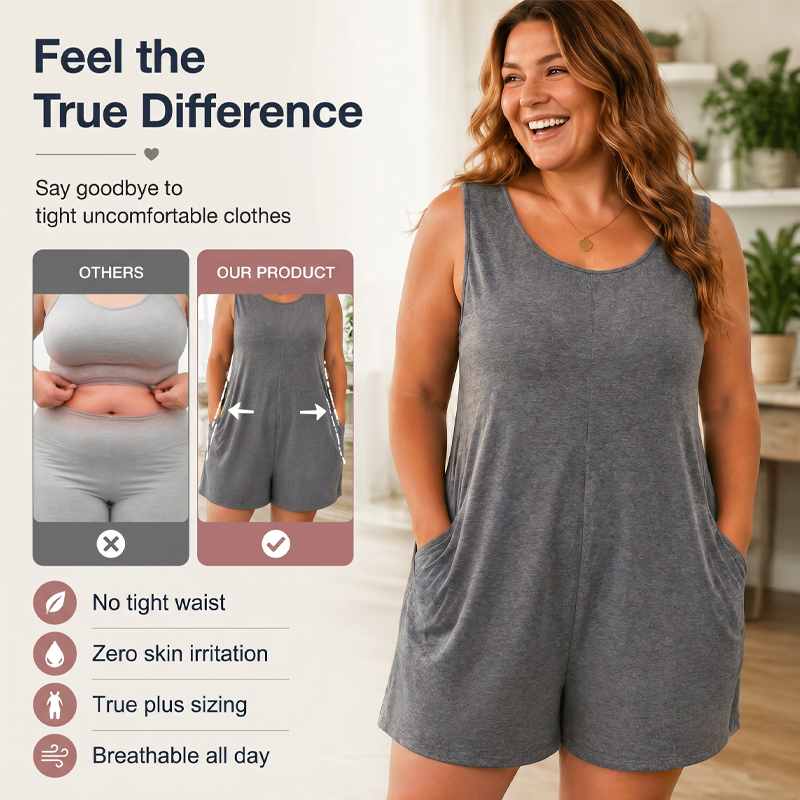 👗 LIMITED-TIME 57% OFF! 💥 Women's Plus Size Sleeveless Jumpsuit with Pockets – Flowy, Comfortable, Versatile ✨