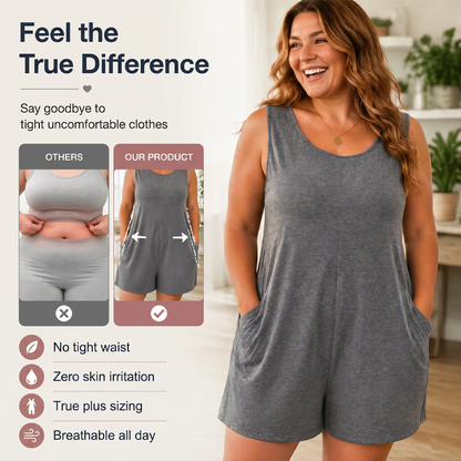 👗 LIMITED-TIME 57% OFF! 💥 Women's Plus Size Sleeveless Jumpsuit with Pockets – Flowy, Comfortable, Versatile ✨
