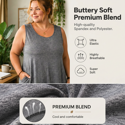 👗 LIMITED-TIME 57% OFF! 💥 Women's Plus Size Sleeveless Jumpsuit with Pockets – Flowy, Comfortable, Versatile ✨