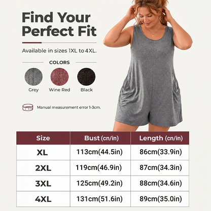 👗 LIMITED-TIME 57% OFF! 💥 Women's Plus Size Sleeveless Jumpsuit with Pockets – Flowy, Comfortable, Versatile ✨