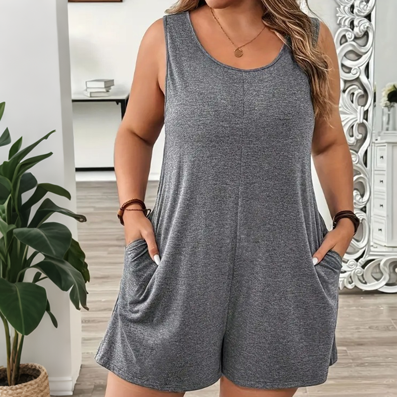 👗 LIMITED-TIME 57% OFF! 💥 Women's Plus Size Sleeveless Jumpsuit with Pockets – Flowy, Comfortable, Versatile ✨