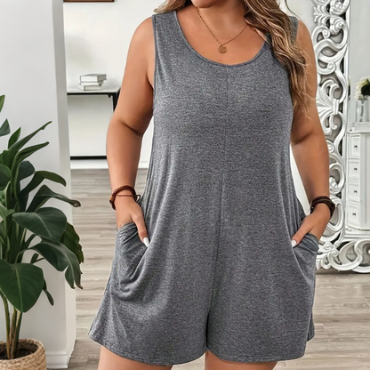👗 LIMITED-TIME 57% OFF! 💥 Women's Plus Size Sleeveless Jumpsuit with Pockets – Flowy, Comfortable, Versatile ✨