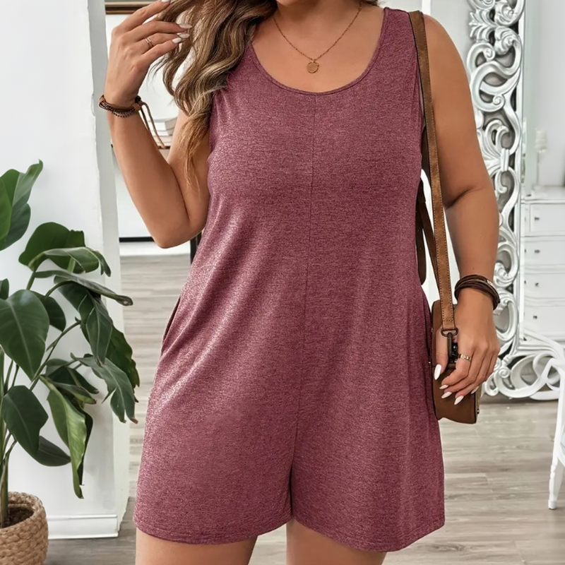 👗 LIMITED-TIME 57% OFF! 💥 Women's Plus Size Sleeveless Jumpsuit with Pockets – Flowy, Comfortable, Versatile ✨