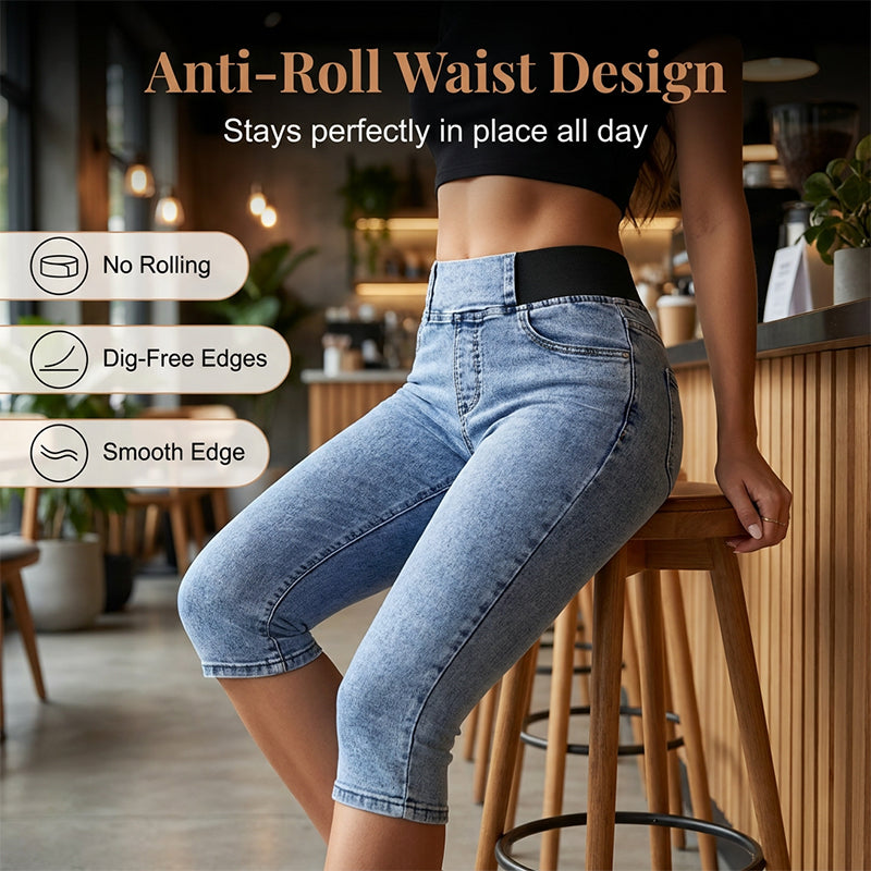 🏆LAST DAY SALE 56% OFF🔥Women’s High Waisted Denim Capri– Slimming Stretch Cropped Jeans✨