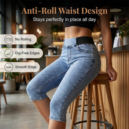 🏆LAST DAY SALE 56% OFF🔥Women’s High Waisted Denim Capri– Slimming Stretch Cropped Jeans✨