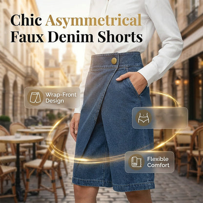 🩳 JETZT 50 % RABATT! ✨ Asymmetrische weit geschnittene Shorts für Damen – leicht & fließend – einzigartiger, ungleichmäßiger Saum, perfekt für Sommer oder Resort – stilvoll und bequem 🌸