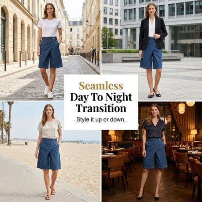 🩳 JETZT 50 % RABATT! ✨ Asymmetrische weit geschnittene Shorts für Damen – leicht & fließend – einzigartiger, ungleichmäßiger Saum, perfekt für Sommer oder Resort – stilvoll und bequem 🌸