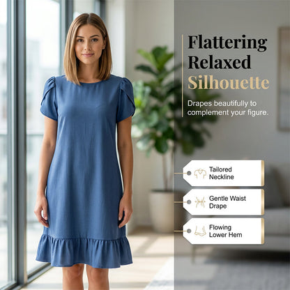 👗✨Elegantes Jeanskleid mit Waschung – Mühelose Eleganz für jeden Tag💙