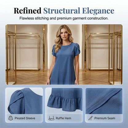 👗✨Elegantes Jeanskleid mit Waschung – Mühelose Eleganz für jeden Tag💙