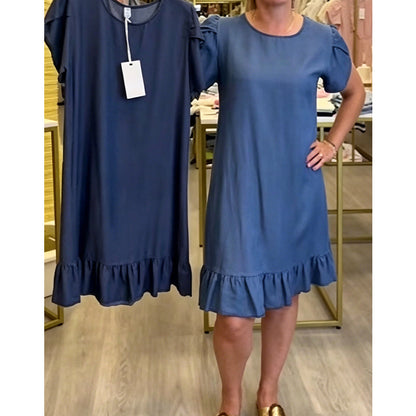 👗✨Elegantes Jeanskleid mit Waschung – Mühelose Eleganz für jeden Tag💙