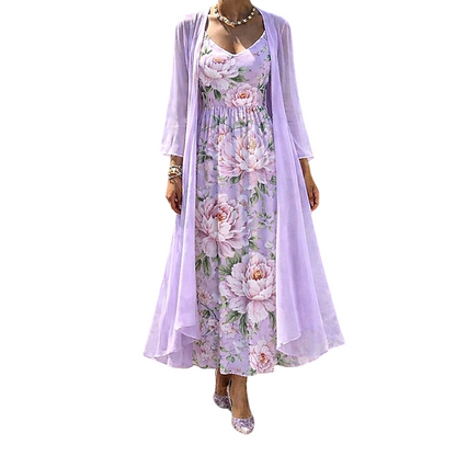 🌸👗Elegantes zweiteiliges Blumenkleid-Set für Damen – Perfekter Sommer-Urlaubslook✨