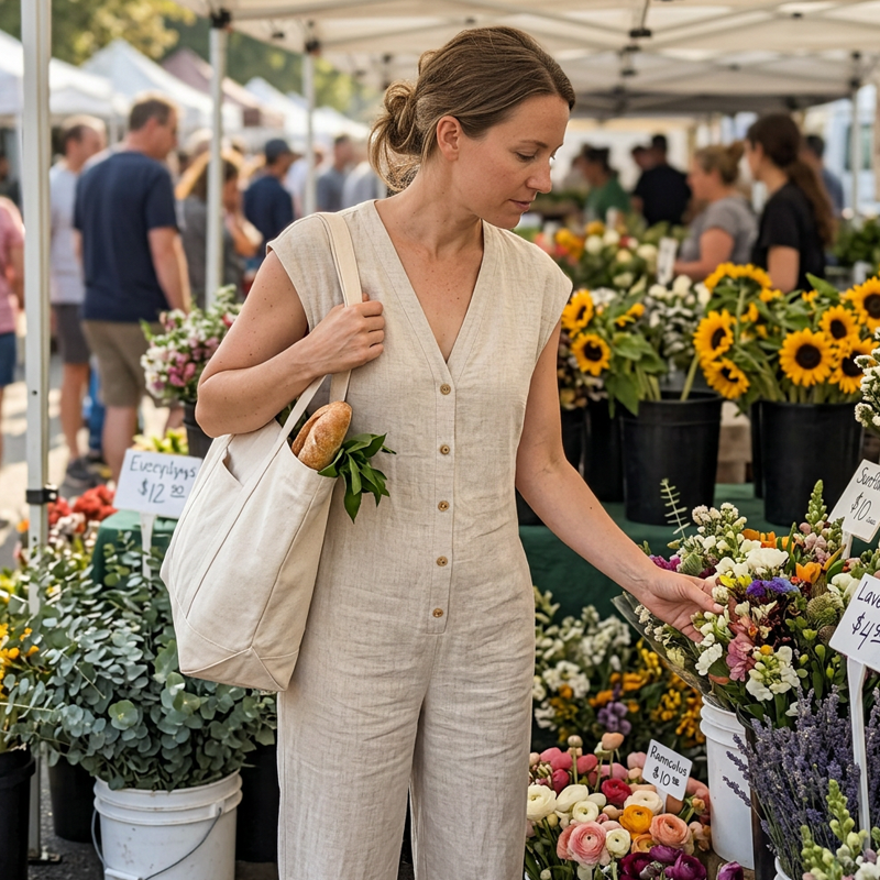 👗☀️Damen Sommer Ärmelloser Jumpsuit mit Knopfleiste – Mühelose Sommer-Eleganz ✨