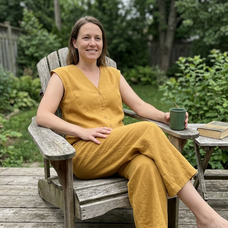 👗☀️Damen Sommer Ärmelloser Jumpsuit mit Knopfleiste – Mühelose Sommer-Eleganz ✨