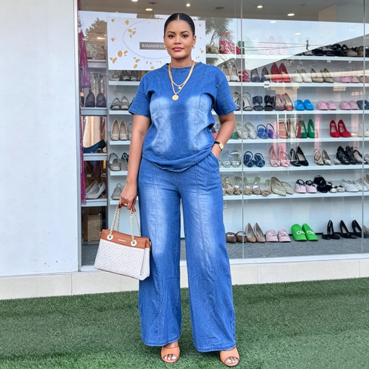 💙Women's Casual Denim Top & Pants 2-Piece Set – Effortless Everyday Summer Style☀️