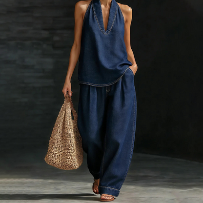 👖✨Women's Casual Halter Top & Wide-Leg Pants Set– Effortless Summer Style🔥