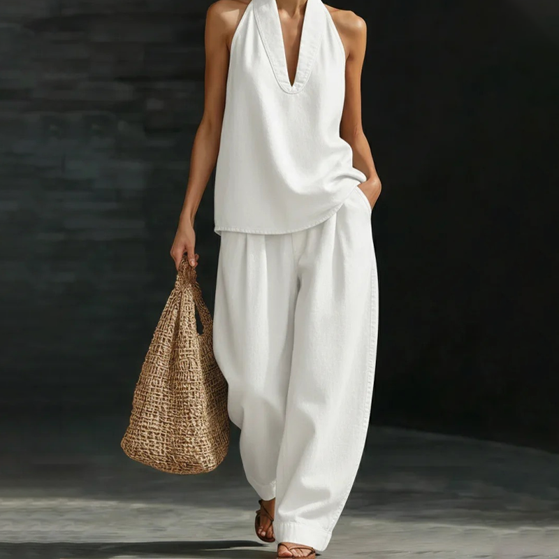 👖✨Women's Casual Halter Top & Wide-Leg Pants Set– Effortless Summer Style🔥