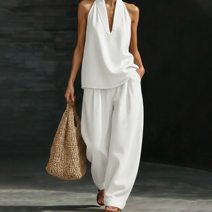 👖✨Women's Casual Halter Top & Wide-Leg Pants Set– Effortless Summer Style🔥