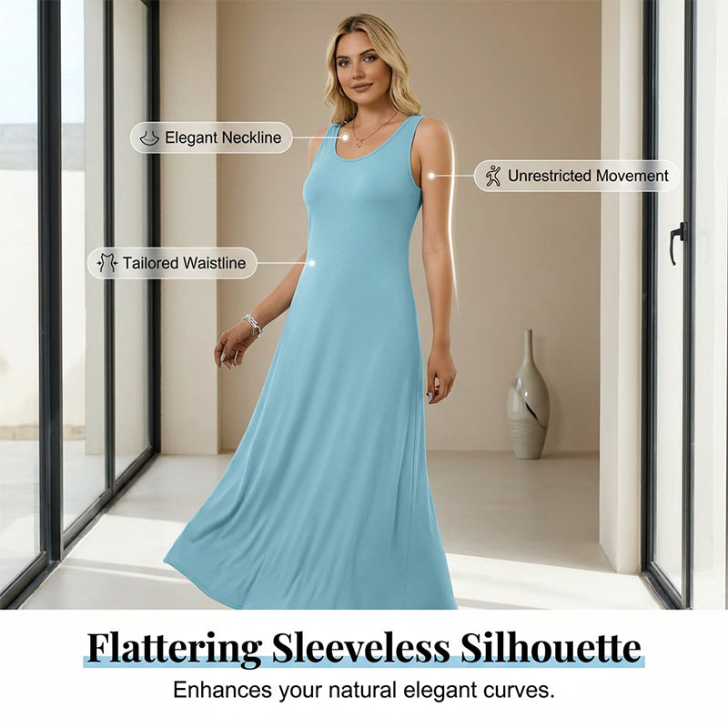 👗✨Damen Ärmelloses Freizeit-Tankkleid – Figurschmeichelnd & Den ganzen Tag bequem☀️