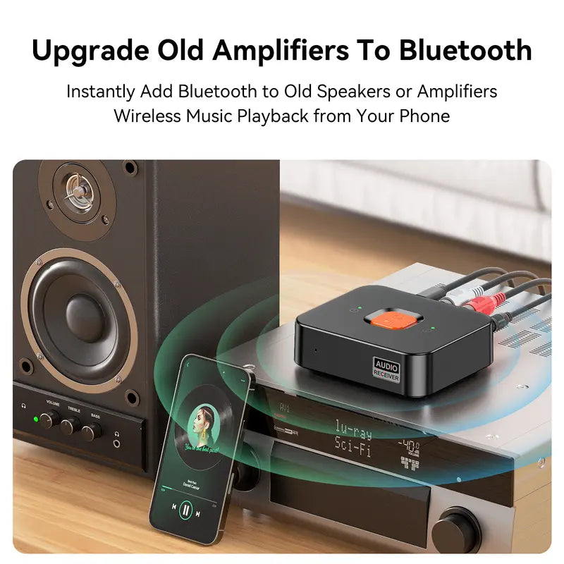 🔊✨Bluetooth 6.0 Audio Receiver with RCA and AUX Outputs– Upgrade Any Speaker to Wireless 🎶