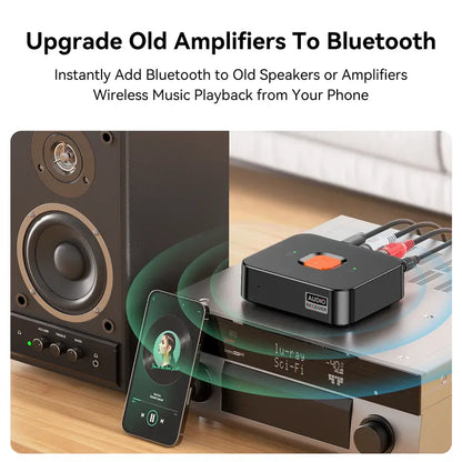 🔊✨Bluetooth 6.0 Audio Receiver with RCA and AUX Outputs– Upgrade Any Speaker to Wireless 🎶