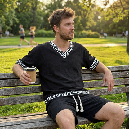 👕☀️Men's Casual Top & Shorts 2-Piece Set– Effortless Comfort & Style 🔥