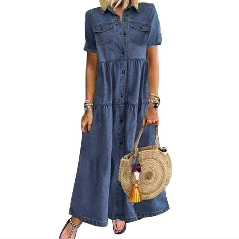 👗✨Women's Vintage Denim Maxi Dress – Effortless Everyday Chic🔥