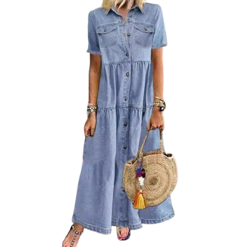 👗✨Women's Vintage Denim Maxi Dress – Effortless Everyday Chic🔥
