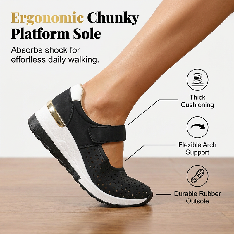 👟✨Women's Breathable Cutout Platform Shoes – All-Day Comfort & Style🔥
