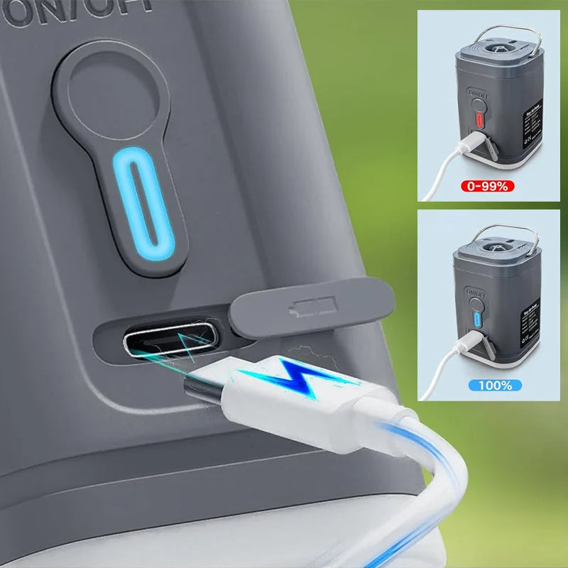 ⏳Time-Limited Special⏰Rechargeable Camping Air Pump – LED Light & Fast Inflation – Compact & Portable – Perfect For Airbeds, Pools Or Tires 🔋✨