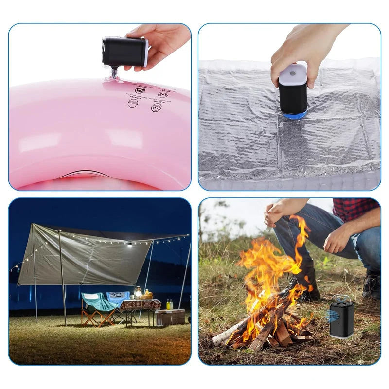 ⏳Time-Limited Special⏰Rechargeable Camping Air Pump – LED Light & Fast Inflation – Compact & Portable – Perfect For Airbeds, Pools Or Tires 🔋✨