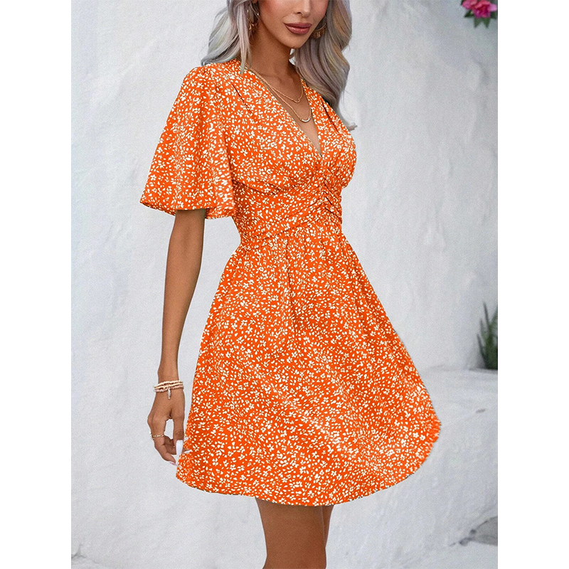 🌸☀️Damen Sommer V-Ausschnitt Blumenkleid – schmeichelhaft & mühelos elegant✨