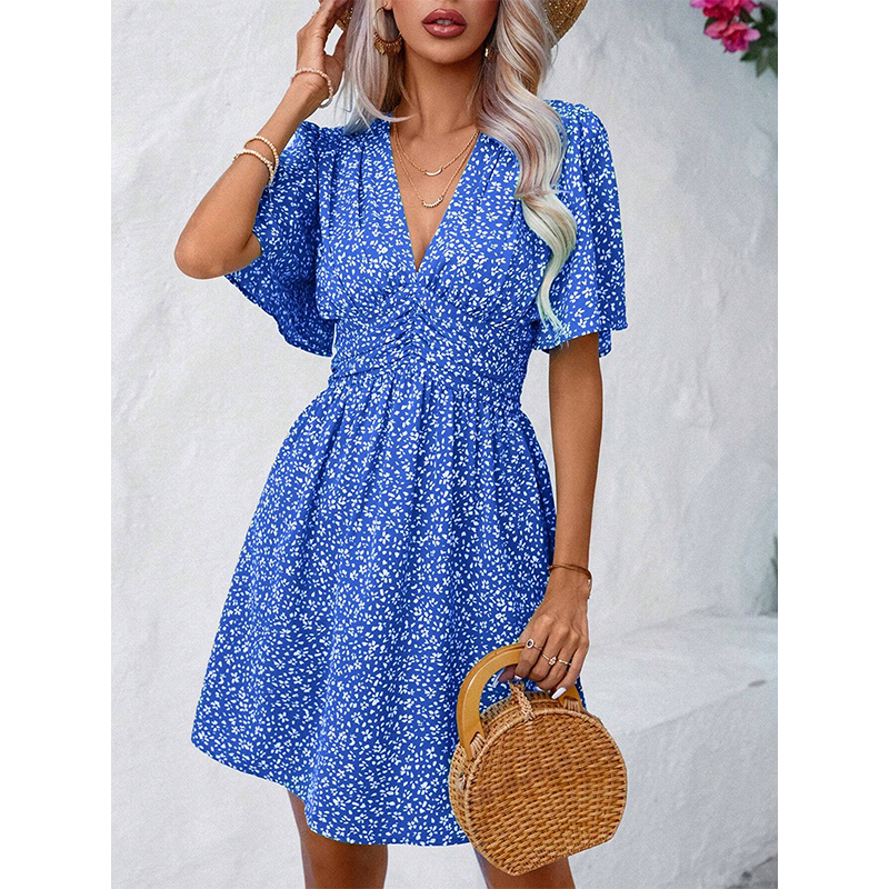 🌸☀️Damen Sommer V-Ausschnitt Blumenkleid – schmeichelhaft & mühelos elegant✨