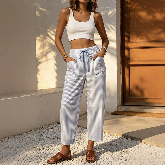 👖☀️Women's Striped Cropped Lounge Pants– Summer Comfort & Effortless Style✨