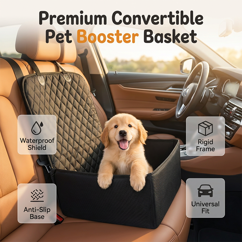 🐶🚗Convertible Car Pet Seat Cover and Booster Dog Basket – Keep Your Dog Safe & Your Car Clean✨