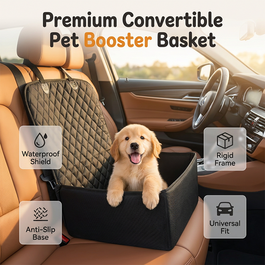 🐶🚗Convertible Car Pet Seat Cover and Booster Dog Basket – Keep Your Dog Safe & Your Car Clean✨