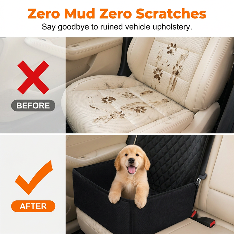 🐶🚗Convertible Car Pet Seat Cover and Booster Dog Basket – Keep Your Dog Safe & Your Car Clean✨
