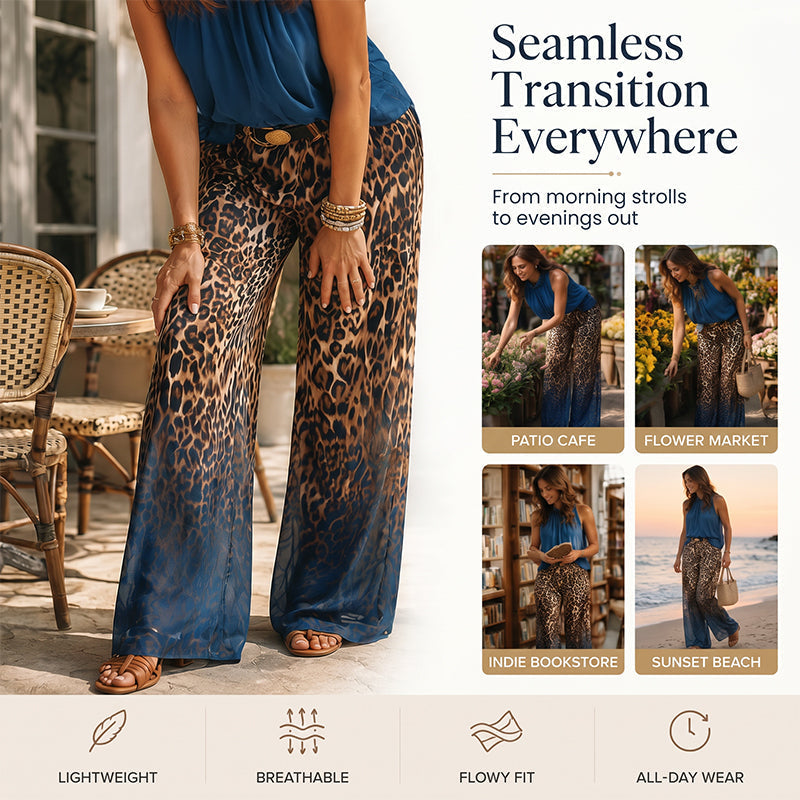 👗Women’s Halter Sleeveless Top & Leopard Pants Set-Leg Pants Set – Bold, Chic & Effortless Summer Outfit🔥