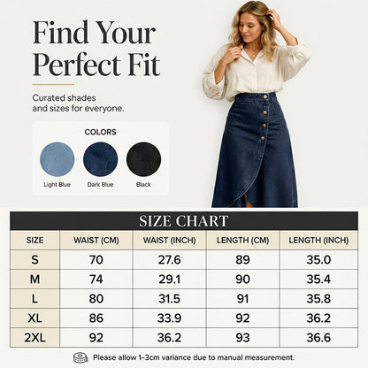 💙🔥Women's High-Waist Irregular Denim Skirt– Effortless Vintage Style