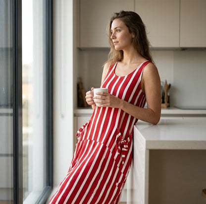 👗Gestreiftes ärmelloses Maxikleid für Damen – mühelose Sommer-Eleganz✨