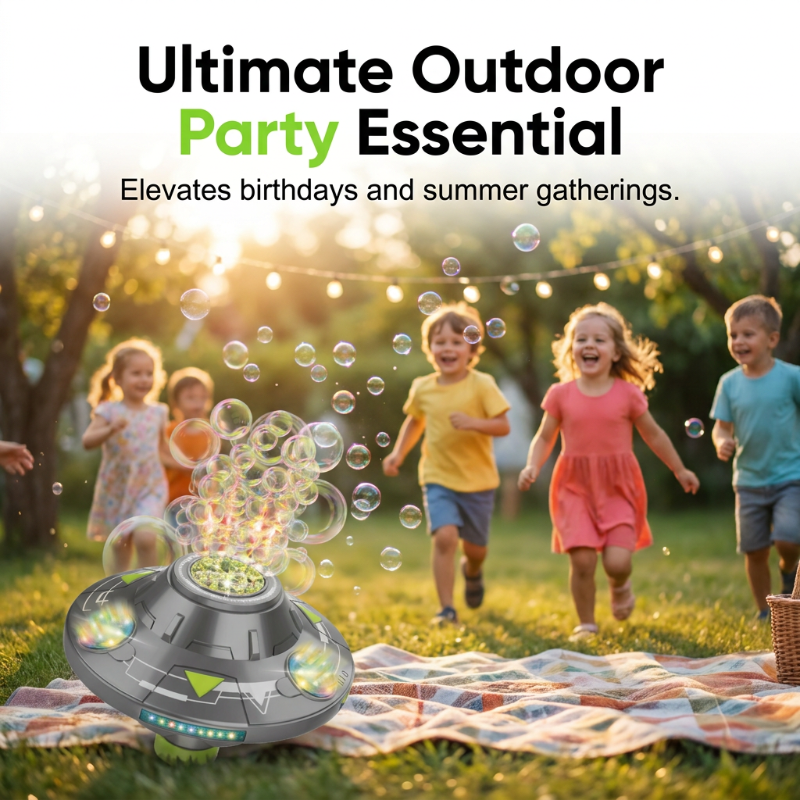 📢📢50% OFF !! ⏰Smart Rotating UFO Bubble Machine – Magical Outdoor Fun For Kids✨